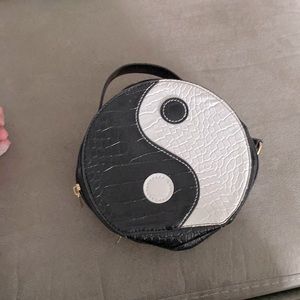 Black and white Ying Yang mini purse